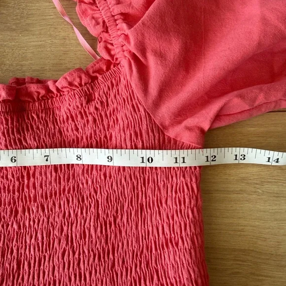 Tuckernuck Pomander Place Pink Puff Sleeve Smocked Midi Dress M Cottagecore - Picture 5 of 6